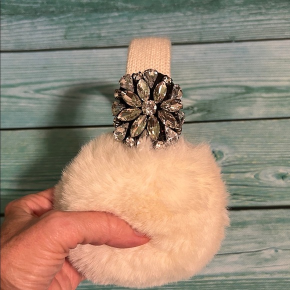 Charlie Paige Cream Fuzzy Ear Muffs - Picture 2 of 3